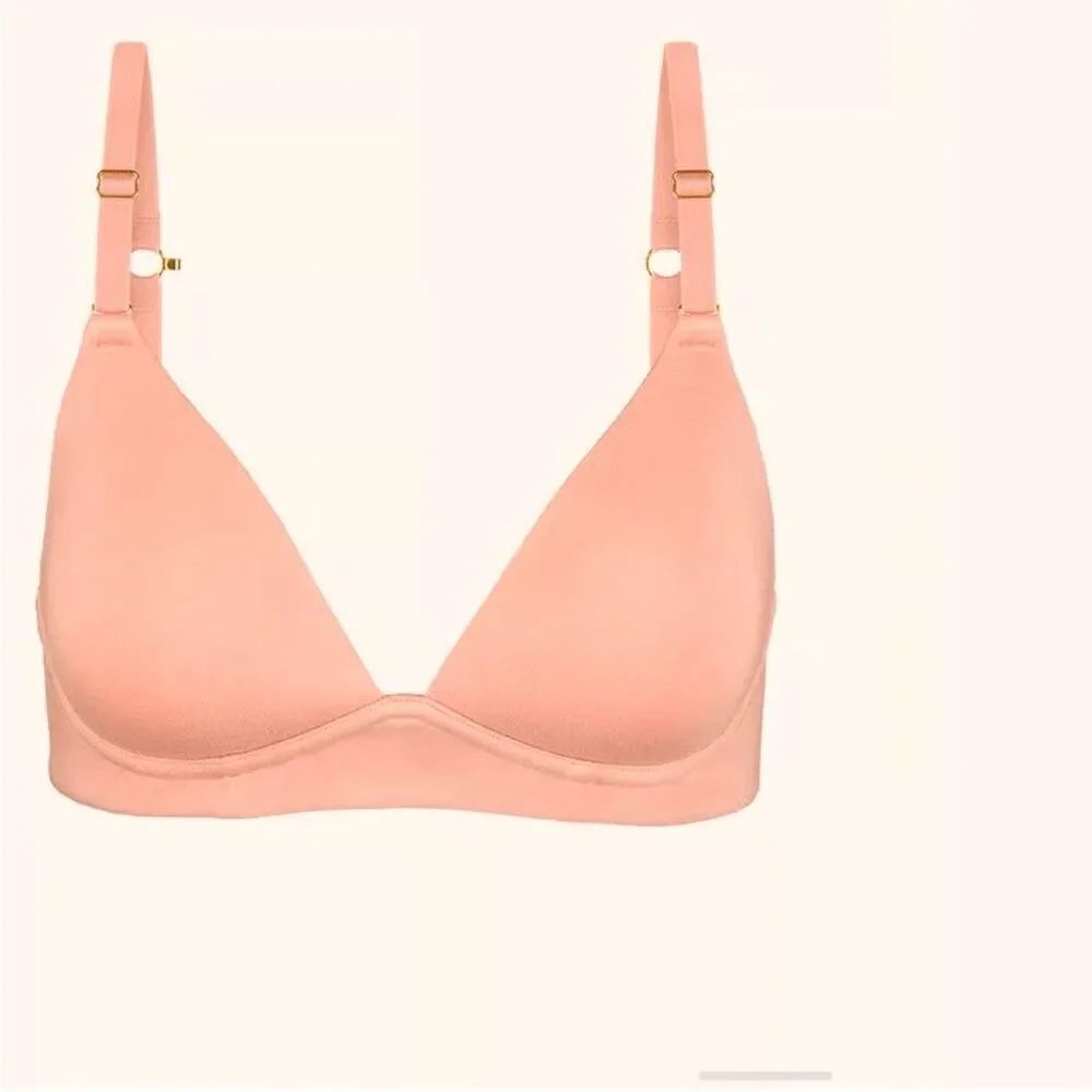 Lively All Day Plunge No Wire Bra 34D Shell Pink Soft Modal Fabric